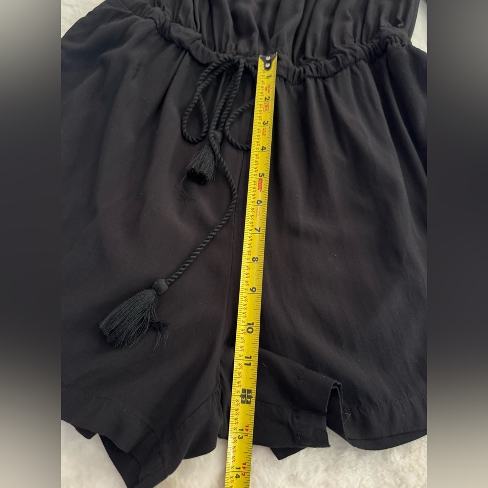 LOFT Black Embroidered Boho Romper Cinched Waist Shorts Jumpsuit - Picture 10 of 11
